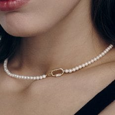 이에르로르 노아이유 14K(Y) 담수진주 비드 목걸이 4mm 40cm 초커형 HL3N28317Y4400