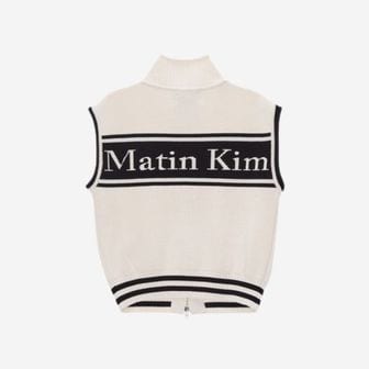  Matin Kim 여성 마뗑킴 스펠 포인트 스트라이프 니트 베스트 아이보리 Spell Point Stripe Knit