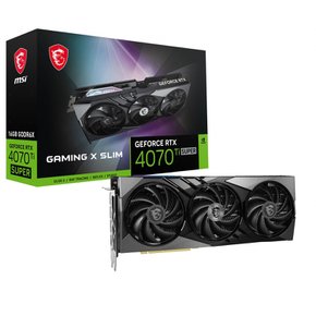 MSI 지포스 RTX 4070Ti 슈퍼 16G 게이밍 X 슬림 PCIe 4.0 VD8726 슬롯 두께 약 3개, 팬 3개 장착