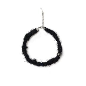 [Handmade] Crochet silk yarn choker (Black)