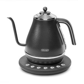 온도 설정 기능이 있는 드롱기 (DeLonghi) 1.0L KBOE1230J-GY 전기 케터 아이코나 카페 그레이