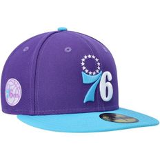 [해외] 900824 뉴에라 모자 NBA 필라델피아 세븐티식서스 Vice 59FIFTY Fitted Hat Purple