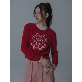 CASHMERE CLOVER JACQUARD KNIT_RED