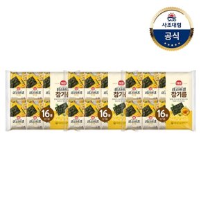 [사조대림] 더고소한김 참기름김 (4g x16번들/도시락) x3개