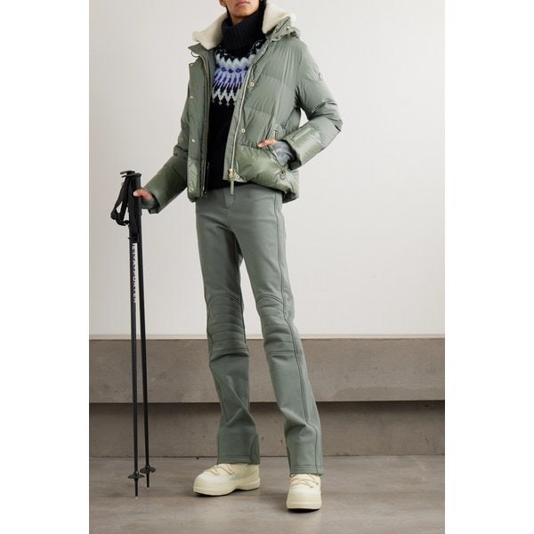 마야 후드 플러시 트림 퀼티드 다운 스키 재킷 46376663162955058