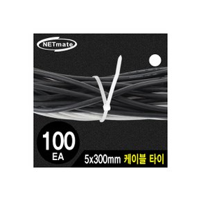 NETmate NMT-300KTW 5x300mm 케이블 타이 (화이트/100EA)