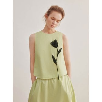 와이와이아이엠 YY_Contrast flower vest