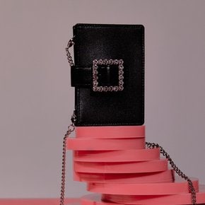 [하이칙스] Lady Embellished Card Wallet_Black