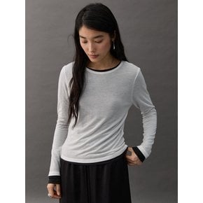 DRIFT LAYERED T-SHIRT - WHITE/CHARCOAL