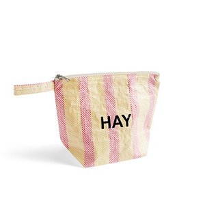 엑스투 HAY 헤이 Candy Stripe Wash Bag M 캔디 스트라이프 워시백 레드 앤 옐로우