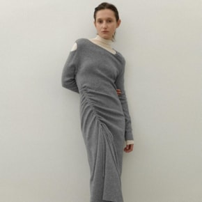 나인 WOOL DROW STRING CUTOUT KNIT DRESS_S OP6246