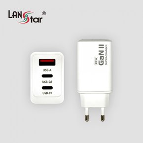 LANstar LS-GAN65W GAN II 65W 3포트 충전기, PPS/PD3.0