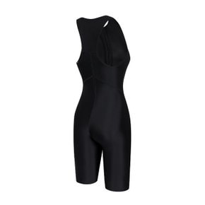 여성 선수 지퍼 4부 반신 실내수영복(누드레이서)(프라이머리)(A3FL1CE05)BLK