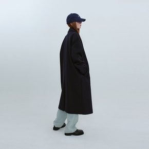 Edith Tailor Collar Oversized Double Coat_Navy