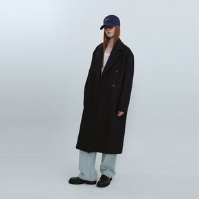 Edith Tailor Collar Oversized Double Coat_Navy