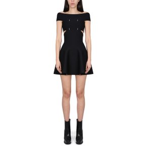 알렉산더 맥퀸 MINI DRESS WITH BARE SHOULDERS Womens Dress 748048_Q1A5Z1000 BLACK