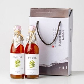 [쓱7클럽] 통참깨 100% 청년참기름 350ml+청년참기름 350ml 선물세트(선물박스)