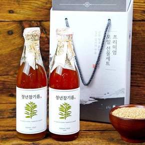 [쓱7클럽] 통참깨 100% 청년참기름 350ml+청년참기름 350ml 선물세트(선물박스)