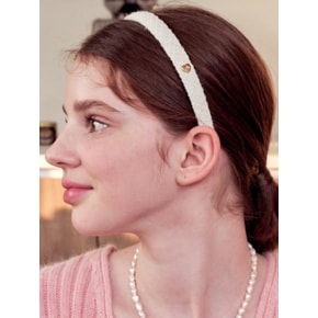 queenie tweed hairband_white