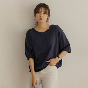 로히 라운드 반팔 니트 티_P420051762