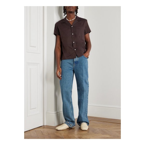 보디 캠프 칼라 코튼 보일 셔츠 브라운 46376663162895598