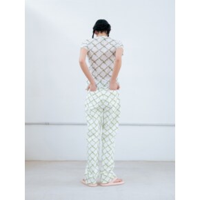 Seasonal Signature Pattern Cotton Pants_Green Flower