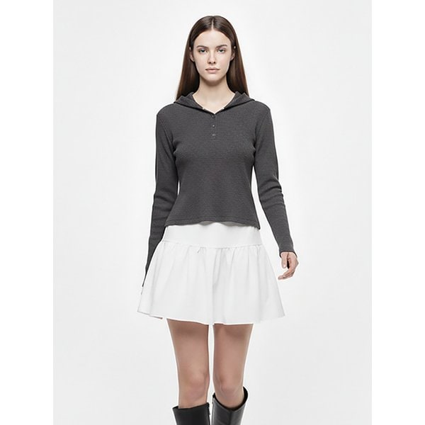 티어드 볼륨 미니스커트(블랙,화이트)/W261SK01