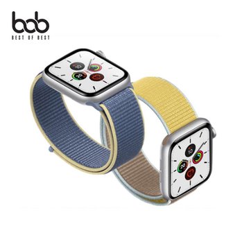 BOB 애플워치 전용 투톤 우븐 나일론 벨크로 스포츠 루프 밴드 Apple Watch 8 울트라 7 SE 6 5 4세대