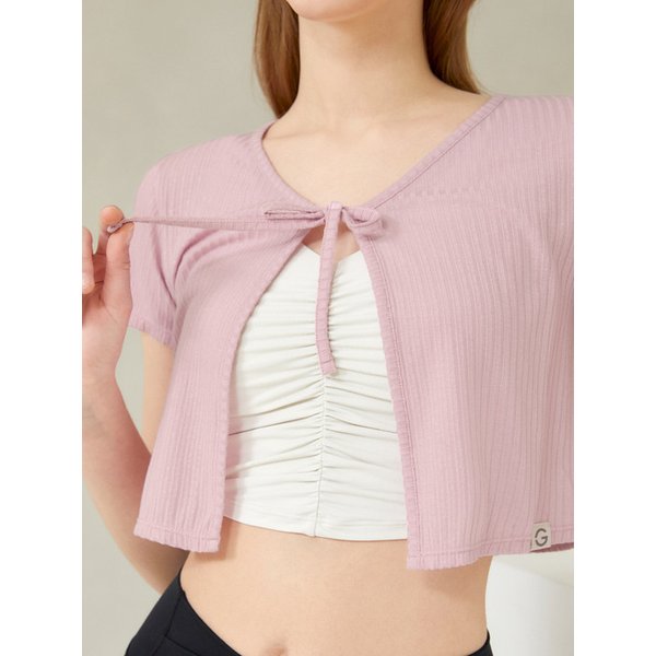 프론트 리본 하프 가디건_4COLOR