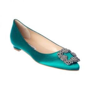 4453516 Manolo Blahnik Hangisi Satin Flat