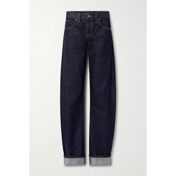 케이트 카로 미드라이즈 배럴 레그 진 다크 데님 46376663162958366