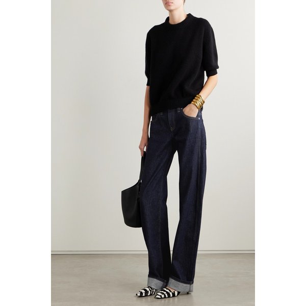 케이트 카로 미드라이즈 배럴 레그 진 다크 데님 46376663162958366