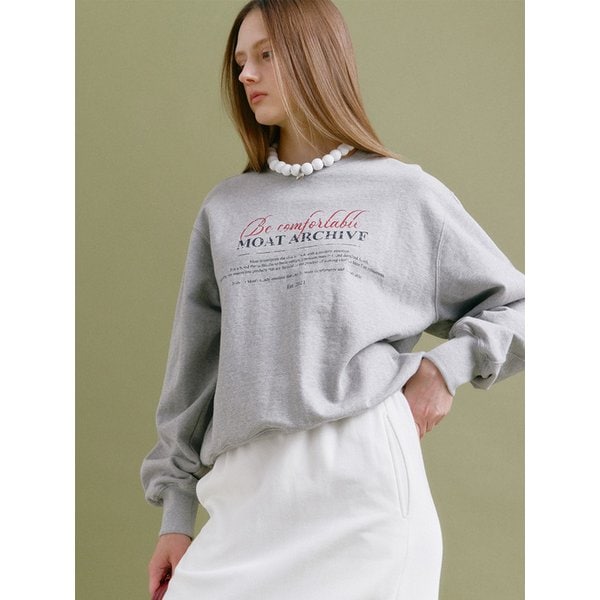 VINTAGE LETTERING SWEAT SHIRT (ash gray)