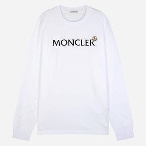 [시흥점] [몽클레어]6S 8D00009 89AYY 001 남성 로고 패치 긴팔 티셔츠 화이트