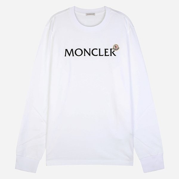 [시흥점] [몽클레어]6S 8D00009 89AYY 001 남성 로고 패치 긴팔 티셔츠 화이트