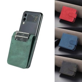 갤럭시 z플립 3 예쁜 단색 컬러 가죽 카드 지갑 수납 심플 디자인 스킨 지플립 제트플립 하드 폰