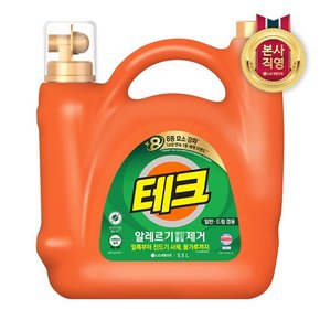 테크 원인물질 제거 일반드럼 대용량 액체세제 5.5L x 1개