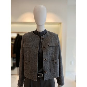 CC콜렉트 [여주점] 씨씨콜렉트 헤링본라운드넥크롭자켓 E261msg155