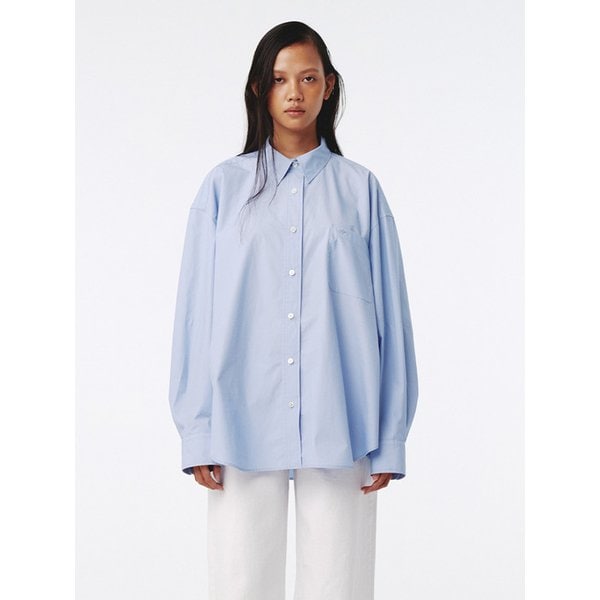 Structured Oversized Shirt Blue