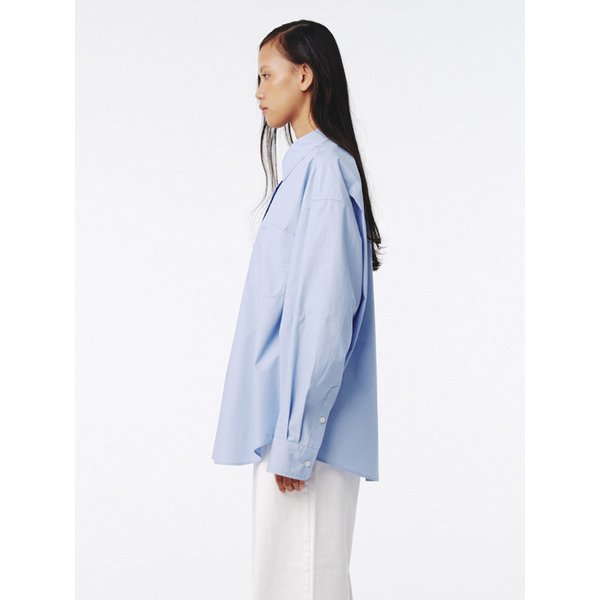 Structured Oversized Shirt Blue