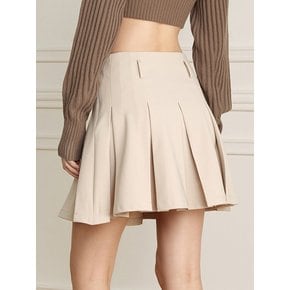 YY_High-waist pleat knit skirt