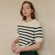 알마 스트라이프 니트 탑 / ALMA STRIPE KNIT TOP_2colors