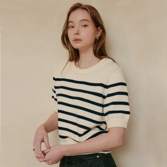 룩캐스트 알마 스트라이프 니트 탑 / ALMA STRIPE KNIT TOP_2colors