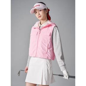 (BJ4236A03X) 여성 봄 안감형 후드 베스트 - 핑크
