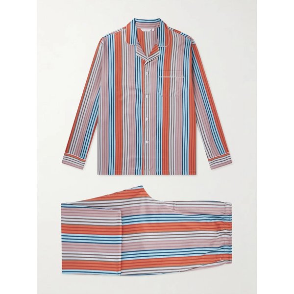 데렉 로즈 웰링턴 61 스트라이프 코튼 파자마 세트 46376663163059596