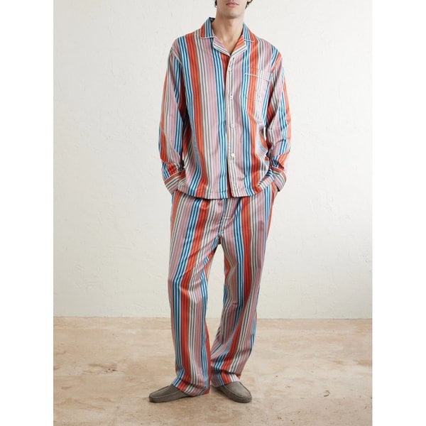 데렉 로즈 웰링턴 61 스트라이프 코튼 파자마 세트 46376663163059596