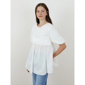 24 summer Loose-fit A line ruffle blouse_Ivory