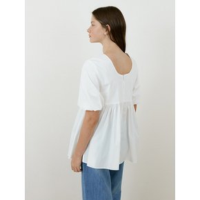 24 summer Loose-fit A line ruffle blouse_Ivory