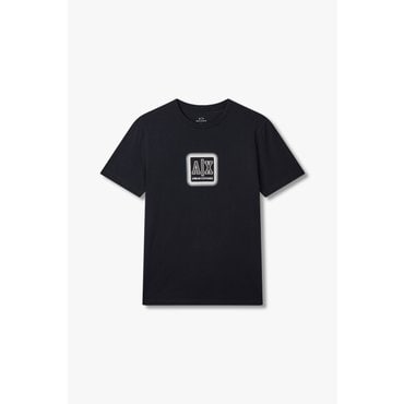 ARMANI EXCHANGE AX 남성 로고 프린트 크루넥 티셔츠- 다크 네이비(A415130013)