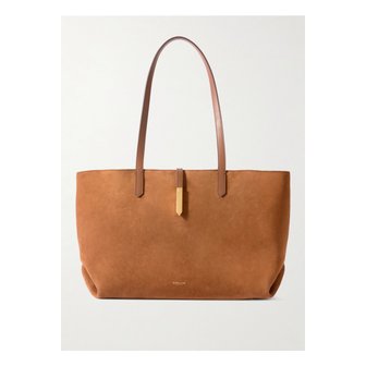DEMELLIER 드멜리어 도쿄 가죽 트리밍 스웨이드 토트 탠 브라운 46376663162913560
